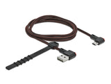Delock EASY-USB 2.0 Kabel Typ-A Stecker zu EASY-USB Typ Micro-B Stecker gewinkelt links / rechts 1 m schwarz