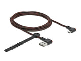 Delock EASY-USB 2.0 Kabel Typ-A Stecker zu EASY-USB Typ Micro-B Stecker gewinkelt links / rechts 1,5 m schwarz