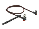 Delock EASY-USB 2.0 Kabel Typ-A Stecker zu EASY-USB Typ Micro-B Stecker gewinkelt oben / unten 0,5 m schwarz