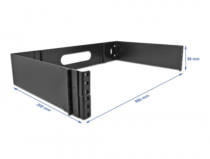 Delock 19″ Wandhalterung 2 HE faltbar schwarz