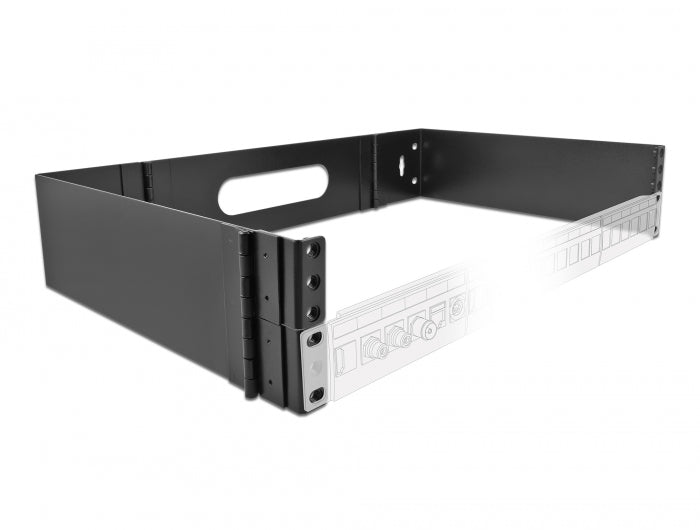 Delock 19″ Wandhalterung 2 HE faltbar schwarz