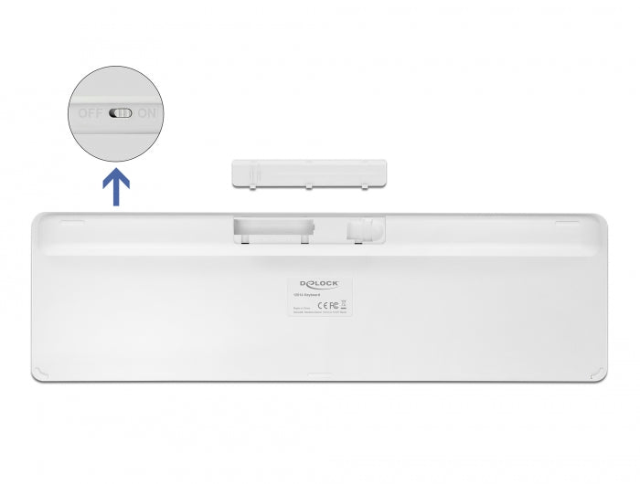 Delock USB Tastatur 2,4 GHz kabellos weiß (flach)