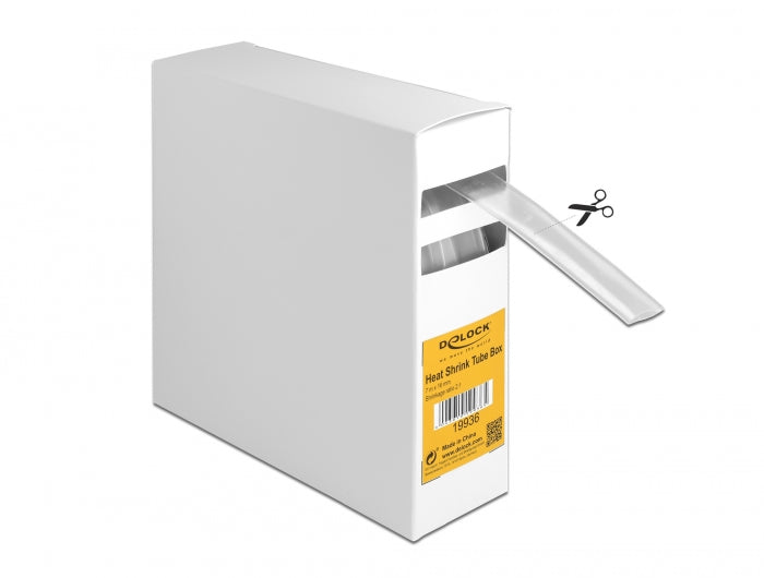 Delock Schrumpfschlauch Box, Schrumpfungsrate 2:1, 7 m x 16 mm transparent