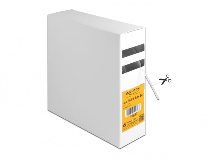 Delock Schrumpfschlauch Box, Schrumpfungsrate 2:1, 15 m x 1,2 mm transparent