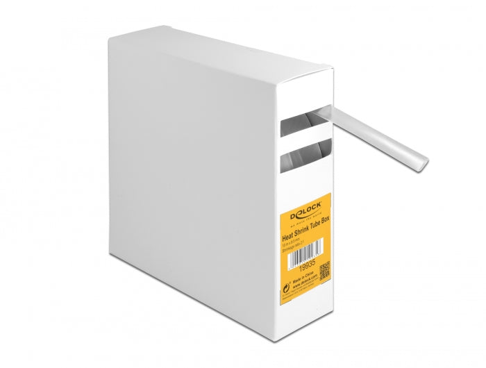 Delock Schrumpfschlauch Box, Schrumpfungsrate 2:1, 10 m x 9,5 mm transparent