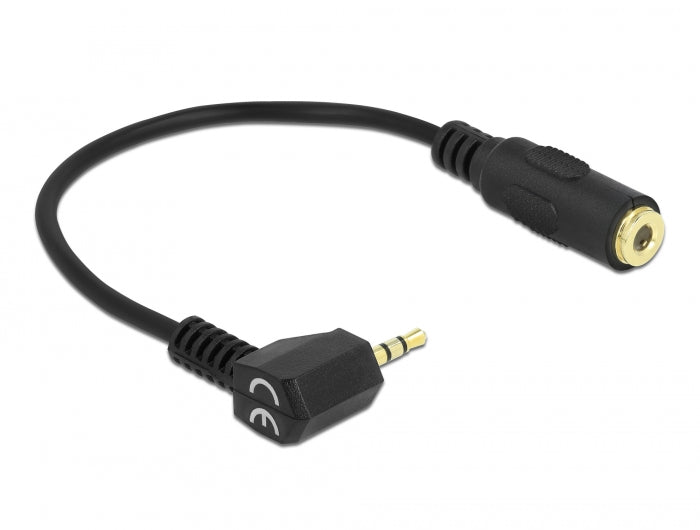 Delock Audiokabel Klinkenstecker 2,5 mm 3 Pin gewinkelt > Klinkenbuchse 3,5 mm 4 Pin