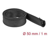 Delock Geflechtschlauch mit Reißverschluss hitzebeständig 1 m x 50 mm schwarz
