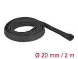 Delock Geflechtschlauch mit Reißverschluss hitzebeständig 2 m x 20 mm schwarz