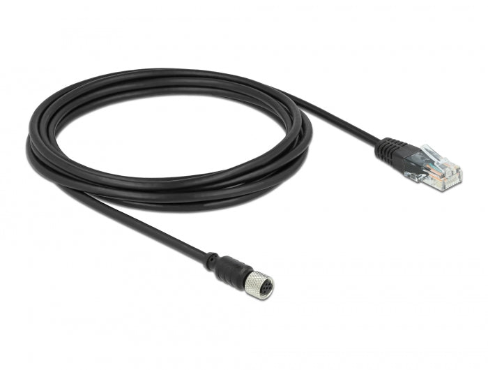 Navilock Anschlusskabel M8 Buchse wasserdicht Seriell zu RJ45 Stecker 2,8 m