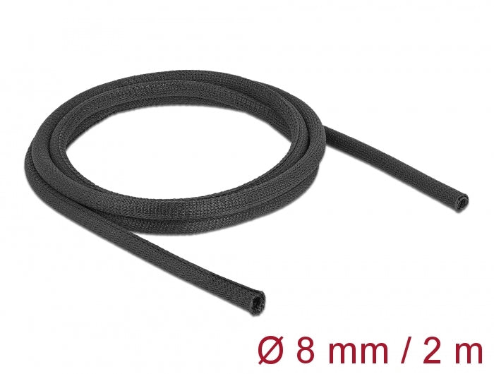 Delock Gewebeschlauch selbstschließend hitzebeständig 2 m x 8 mm schwarz