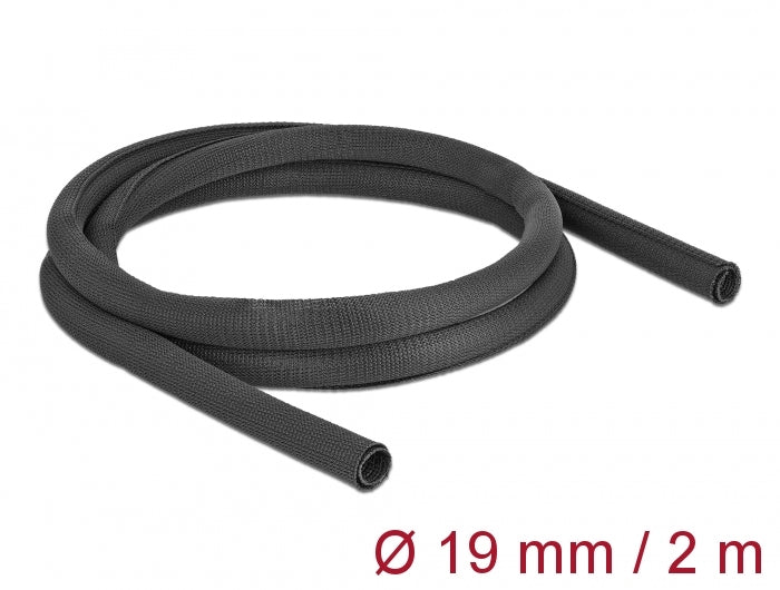 Delock Gewebeschlauch selbstschließend hitzebeständig 2 m x 19 mm schwarz