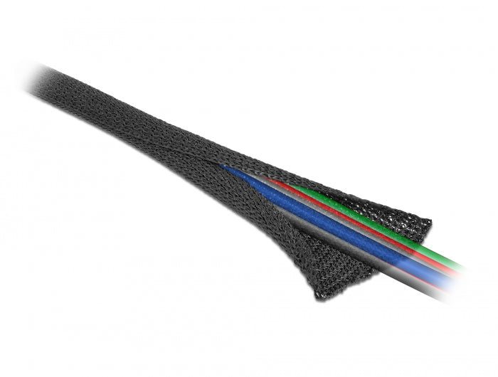 Delock Gewebeschlauch selbstschließend hitzebeständig 2 m x 19 mm schwarz