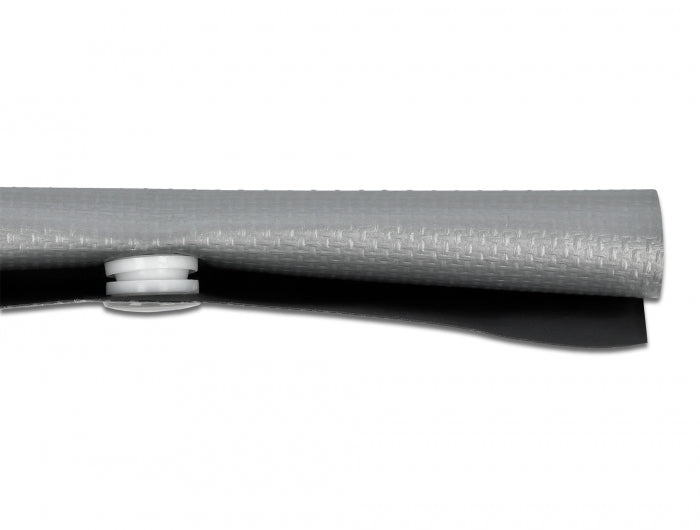 Delock Kabelschutzschlauch mit Knopfverschluss hitzebeständig 2 m x 20 mm grau / schwarz