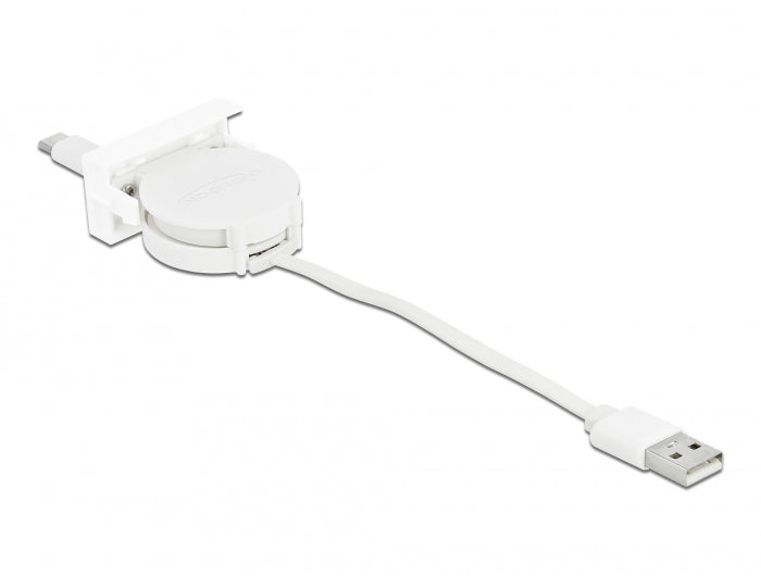 Delock Easy 45 Modul USB 2.0 Ausrollkabel USB Typ-A zu USB Type-C™ weiß