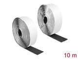 Delock Klettband selbstklebend mit Haft- und Flauschband L 10 m x B 50 mm schwarz