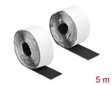 Delock Klettband selbstklebend mit Haft- und Flauschband L 5 m x B 50 mm schwarz