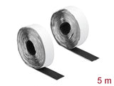 Delock Klettband selbstklebend mit Haft- und Flauschband L 5 m x B 25 mm schwarz