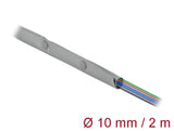 Delock Kabelschutzschlauch mit Knopfverschluss hitzebeständig 2 m x 10 mm grau / schwarz