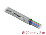 Delock Kabelschutzschlauch mit Knopfverschluss hitzebeständig 2 m x 20 mm grau / schwarz