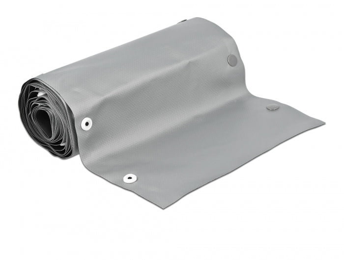 Delock Kabelschutzschlauch mit Knopfverschluss hitzebeständig 2 m x 50 mm grau / schwarz