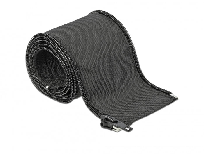 Delock Gewebeschlauch mit Reißverschluss hitzebeständig 1 m x 25 mm schwarz