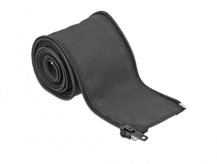 Delock Gewebeschlauch mit Reißverschluss hitzebeständig 2 m x 25 mm schwarz