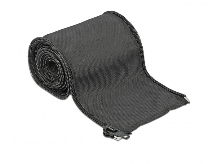 Delock Gewebeschlauch mit Reißverschluss hitzebeständig 2 m x 35 mm schwarz