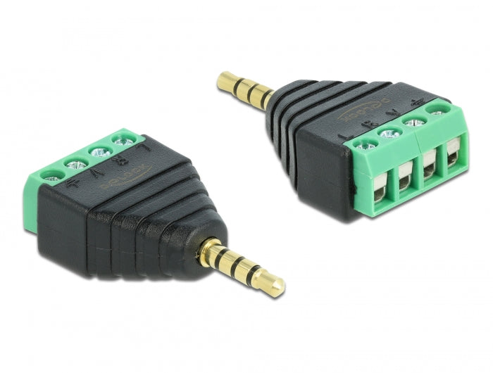 Delock Adapter Klinke Stecker 3,5 mm > Terminalblock 4 Pin