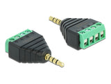 Delock Adapter Klinke Stecker 3,5 mm > Terminalblock 4 Pin