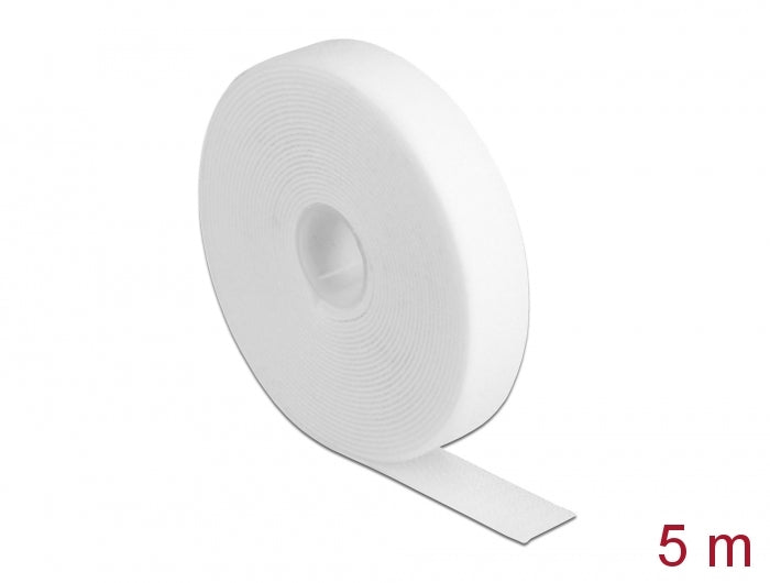 Delock Klettband auf Rolle L 5 m x B 20 mm weiß