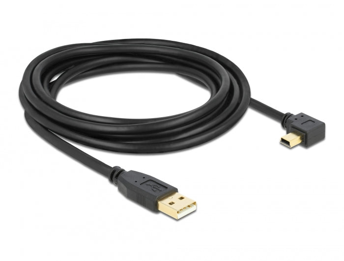Delock USB 2.0 Kabel Typ-A Stecker zu Typ Mini-B Stecker links gewinkelt 3 m