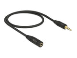 Delock Klinkenverlängerungskabel 3,5 mm 3 Pin Stecker > Buchse 0,5 m schwarz