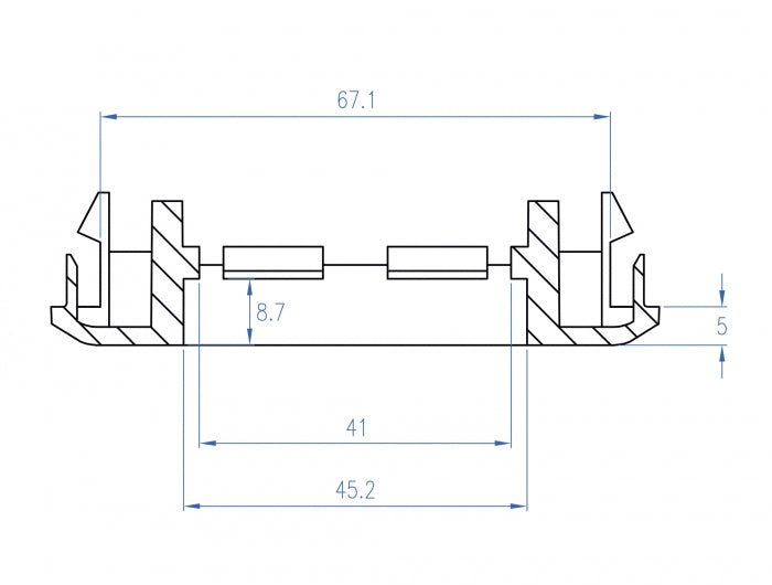 Delock Easy 45 Modulträger für Geräteeinbaukanal 175 x 80 mm