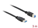 Delock USB 5 Gbps Kabel Typ-A Stecker zu Typ-B Stecker 3 m schwarz
