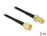 Delock Antennenkabel RP-SMA Stecker zu RP-SMA Buchse LMR/CFD100 2 m low loss