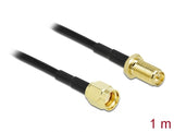 Delock Antennenkabel RP-SMA Stecker zu RP-SMA Buchse LMR/CFD100 1 m low loss