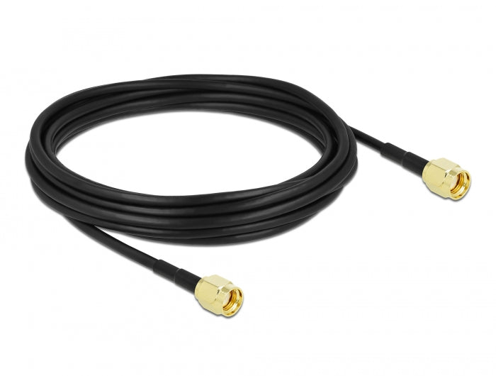 Delock Antennenkabel RP-SMA Stecker zu RP-SMA Stecker LMR/CFD100 5 m low loss