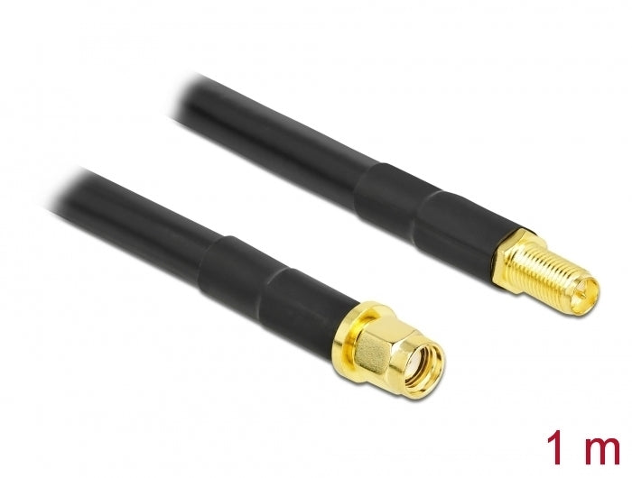 Delock Antennenkabel RP-SMA Stecker zu RP-SMA Buchse LMR/CFD300 1 m low loss
