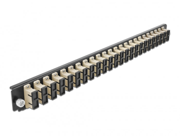 Delock 19″ LWL Spleißbox Frontblende 24 Port SC Duplex beige
