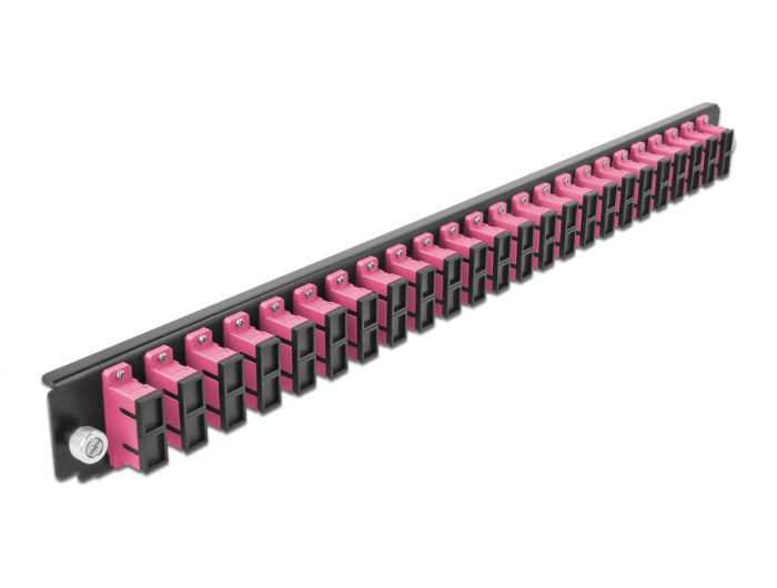 Delock 19″ LWL Spleißbox Frontblende 24 Port SC Duplex violett