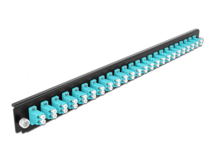 Delock 19″ LWL Spleißbox Frontblende 24 Port LC Duplex aqua