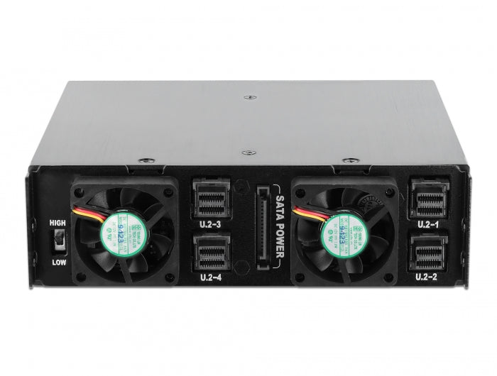 Delock 5.25″ Wechselrahmen für 4 x 2.5″ U.2 NVMe SSD mit abschließbaren Trays