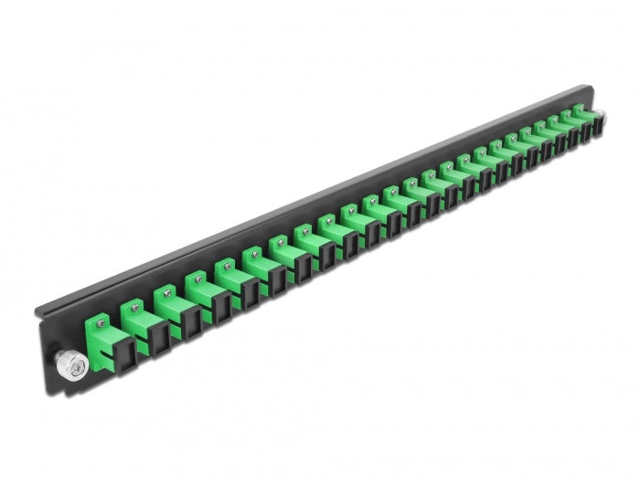 Delock 19″ LWL Spleißbox Frontblende 24 Port SC Simplex grün