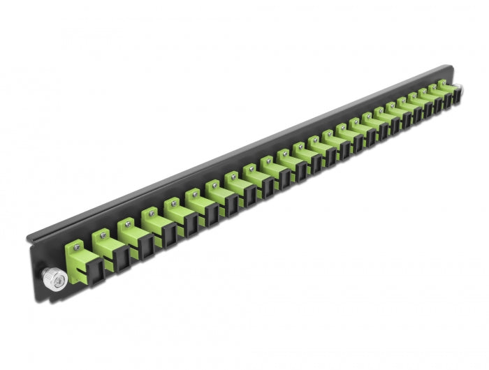 Delock 19″ LWL Spleißbox Frontblende 24 Port SC Simplex lindgrün