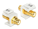 Delock Keystone Modul Cinch Buchse > Cinch Buchse vergoldet weiß / weiß