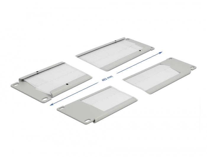 Delock 19″ Kabelmanagement Bürstenleiste 2 HE grau