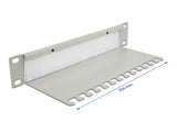Delock 10″ Kabelmanagement Bürstenleiste mit Kabelabfangplatte 1 HE grau