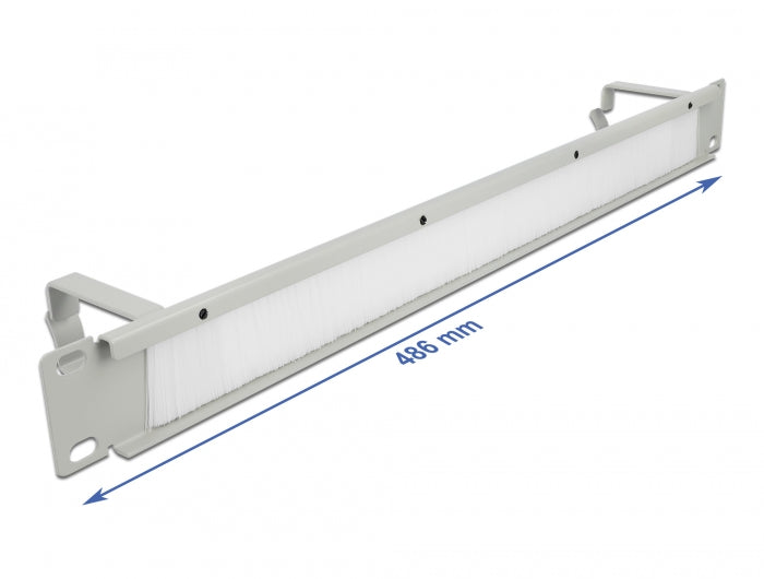 Delock 19″ Kabelmanagement Bürstenleiste mit 2 Bügeln 1 HE grau