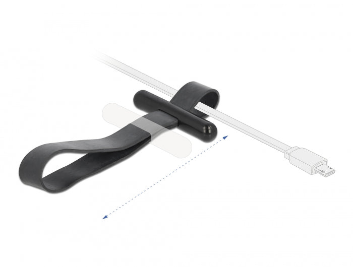Delock Kabelbinder mit Gummischlaufe schwarz