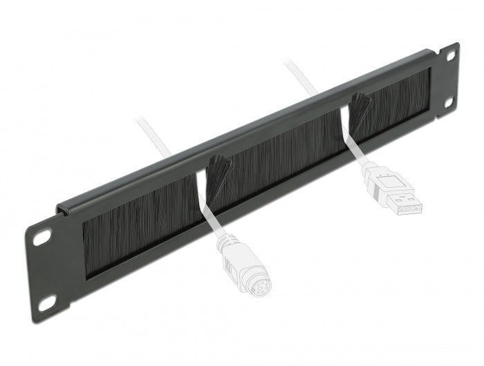 Delock 19″ Kabelmanagement Bürstenleiste 1 HE schwarz